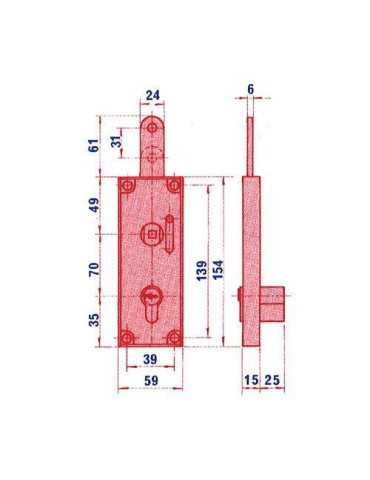 Cerradura puerta metalica 5512 hz LINCE
