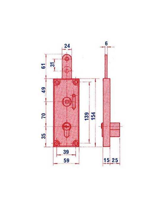 Cerradura puerta metalica 5512 hz LINCE