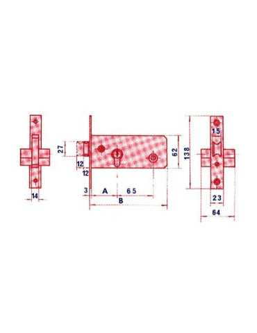 Cerradura puerta metalica 5557/60 ln LINCE