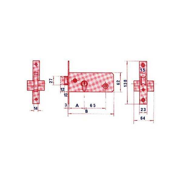Cerradura puerta metalica 5557/70 ln LINCE