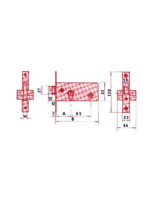Cerradura puerta metalica 5557/70 ln LINCE