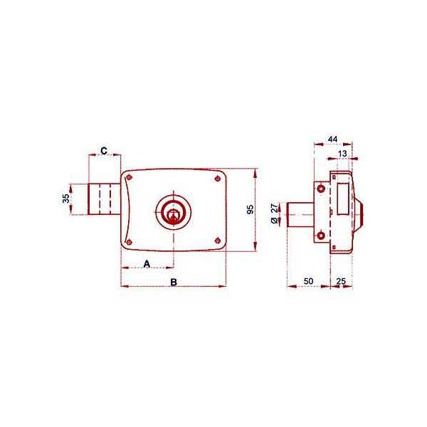 Cerradura sobreponer 5124a/80 he derecha LINCE