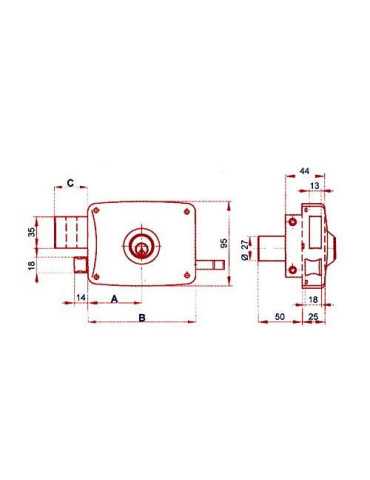 Cerradura sobreponer 5125a/80 he derecha LINCE