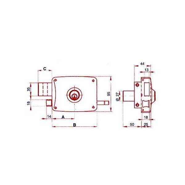 Cerradura sobreponer 5125a/100 he izquierda LINCE