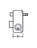 Cerradura sobreponer 2556 ap 50 derecha MCM