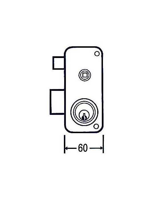 Cerradura sobreponer 2556 bp 60 derecha MCM