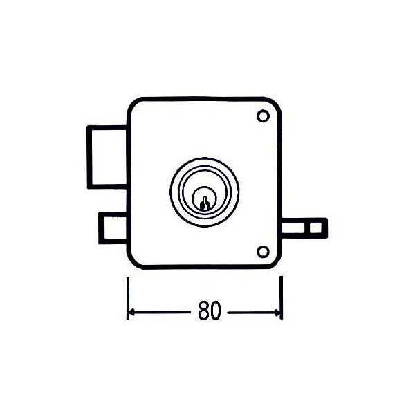 Cerradura sobreponer 2525 pr 80 derecha MCM