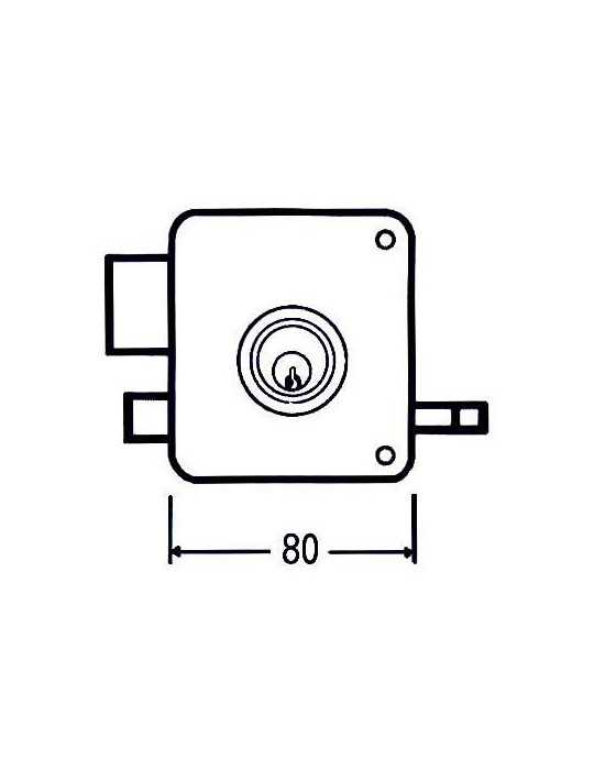 Cerradura sobreponer 2525 pr 80 derecha MCM
