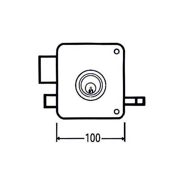 Cerradura sobreponer 2525 pr 100 derecha MCM