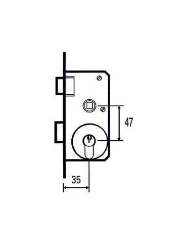 Cerradura embutir 1501-2p 35 MCM
