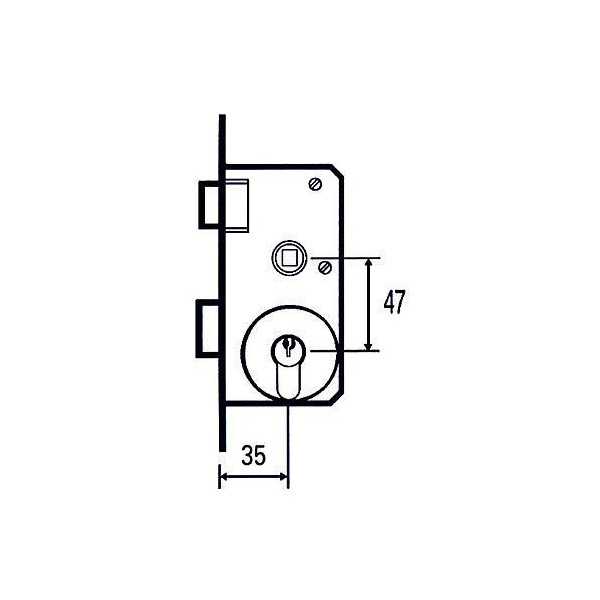 Cerradura embutir 1501-2p 35 MCM