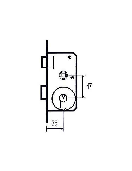 Cerradura embutir 1501-2p 45 MCM