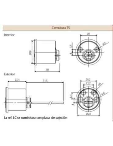 Cilindro seguridad para cerradura ts t6tsrflc lat. TESA