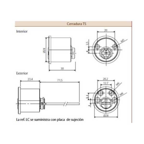 Cilindro seguridad para cerradura ts t6tsrflc lat. TESA