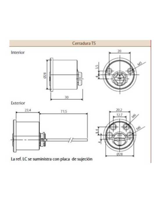 Cilindro seguridad para cerradura ts t6tsrflc lat. TESA