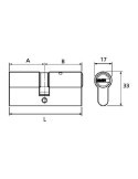Cilindro seguridad t655/30/30l TESA