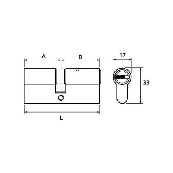 Cilindro seguridad t655/30/40l TESA