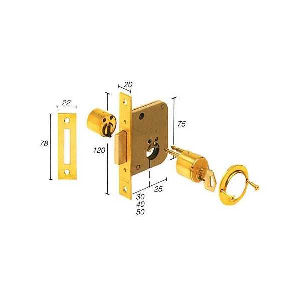 Cerradura embutir 2001/40 hl TESA