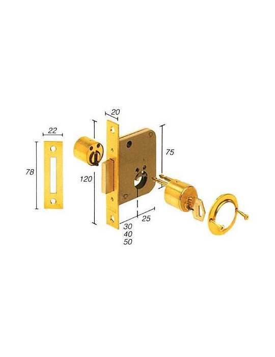 Cerradura embutir 2001/40 hl TESA