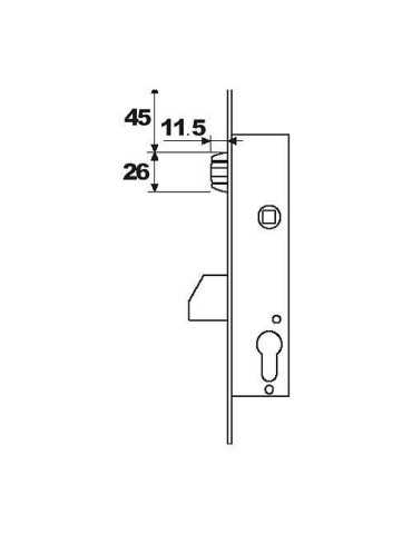 Cerradura puerta metalica 2216/20/ai TESA