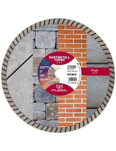 Disco diamante hartmetall turbo 300mm eje 25.4mm MUSSOL