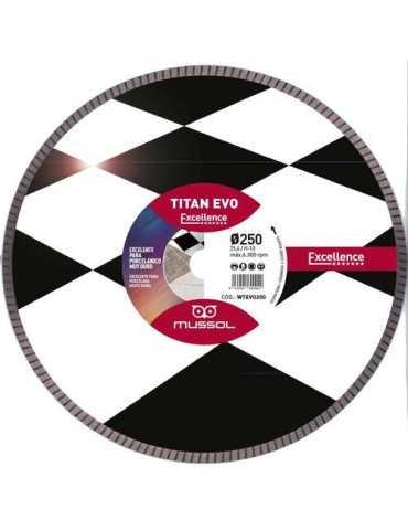 Disco diamante titan evo 250mm eje 22,23/25,4mm MUSSOL