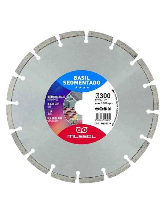 Disco diamante basil segmentado 300mm eje 25,4mm MUSSOL