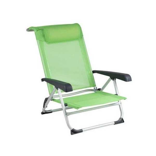 Silla de playa aluminio verde saint tropez 1204794 BOGAERT