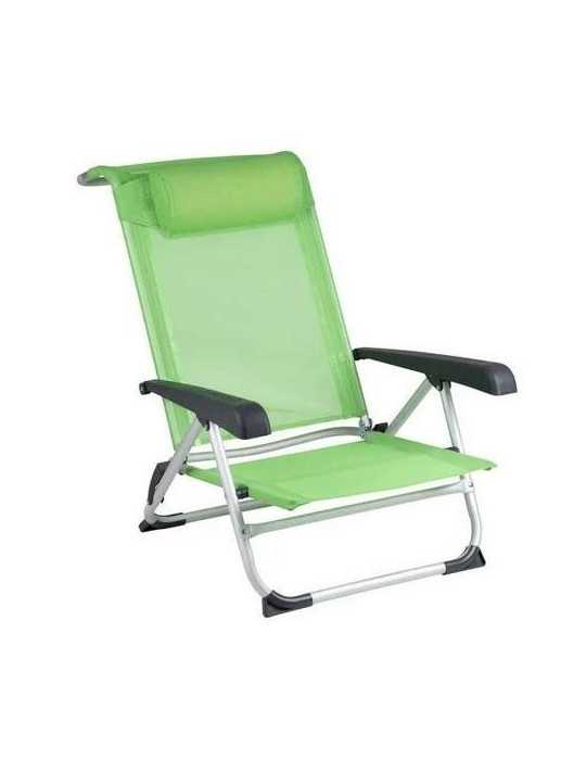 Silla de playa aluminio verde saint tropez 1204794 BOGAERT