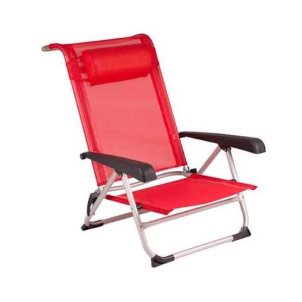 Silla playa baja aluminio rojo 1204793 BOGAERT