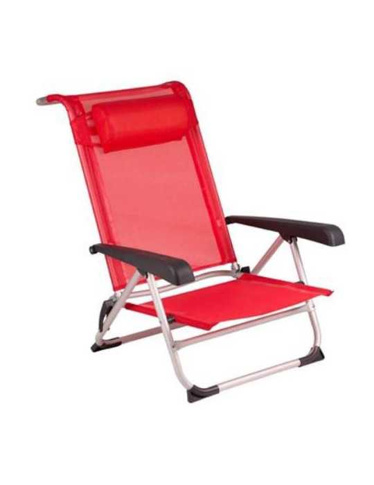 Silla playa baja aluminio rojo 1204793 BOGAERT