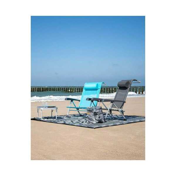 Silla de playa saint-tropez con almohada gris BOGAERT