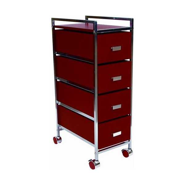Carro multiusos 4 cajones madera rojo 1044mr PLAY