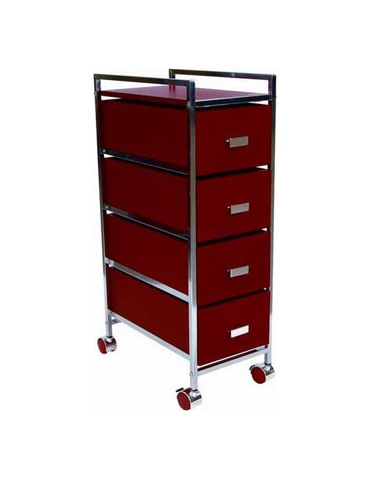 Carro multiusos 4 cajones madera rojo 1044mr PLAY