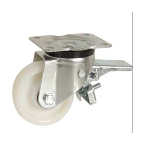 Rueda con soporte aro nylon 160mm placa freno ITEM