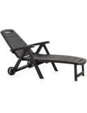 Tumbona plegable antibes antracita c/ruedas 55369 BERNER