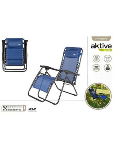 Tumbona plegable 153x66x104 cm - azul 61143 COLOR BABY