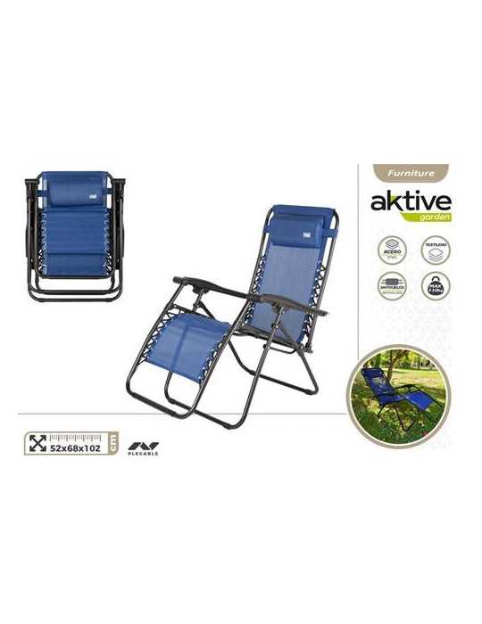 Tumbona plegable 153x66x104 cm - azul 61143 COLOR BABY