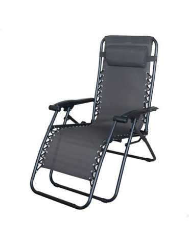 Tumbona textileno 153x66x104cm gris oscuro 61144 COLOR BABY
