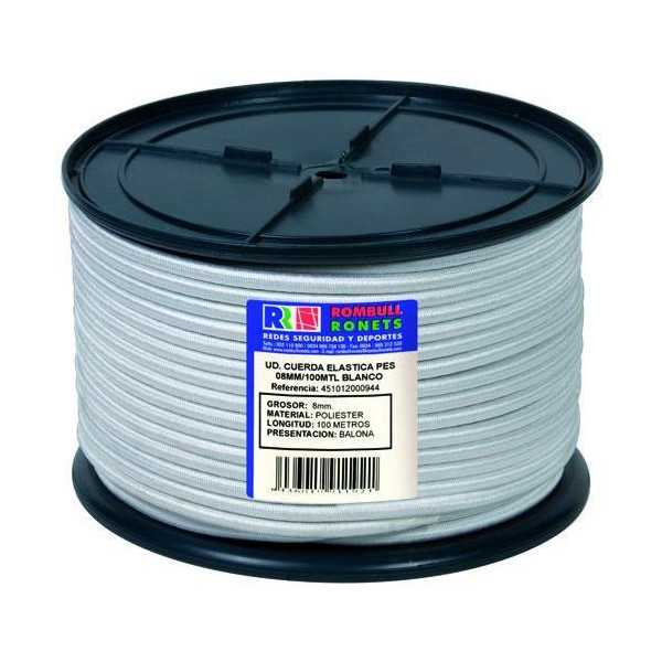 Cuerda elastica poliester 4 mm. blanca 200 m. ROMBULL