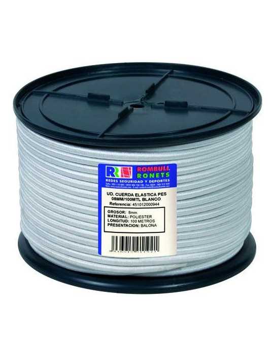 Cuerda elastica poliester 4 mm. blanca 200 m. ROMBULL