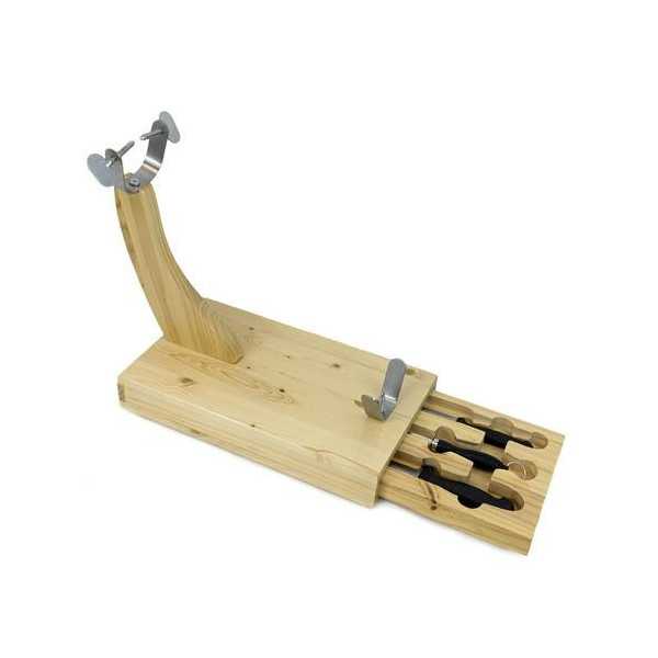 Jamonero madera c/ tabla y cuchillos 02121 FACKELMANN