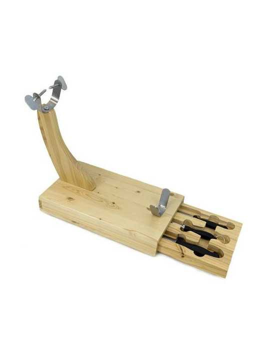 Jamonero madera c/ tabla y cuchillos 02121 FACKELMANN