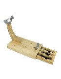 Jamonero madera c/ tabla y cuchillos 02121 FACKELMANN