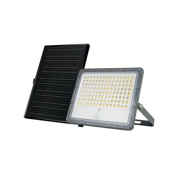 Foco solar con pir y panel solar externo ip65 12w LUCECO
