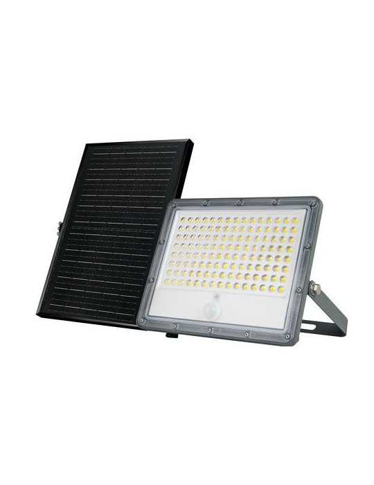 Foco solar con pir y panel solar externo ip65 12w LUCECO