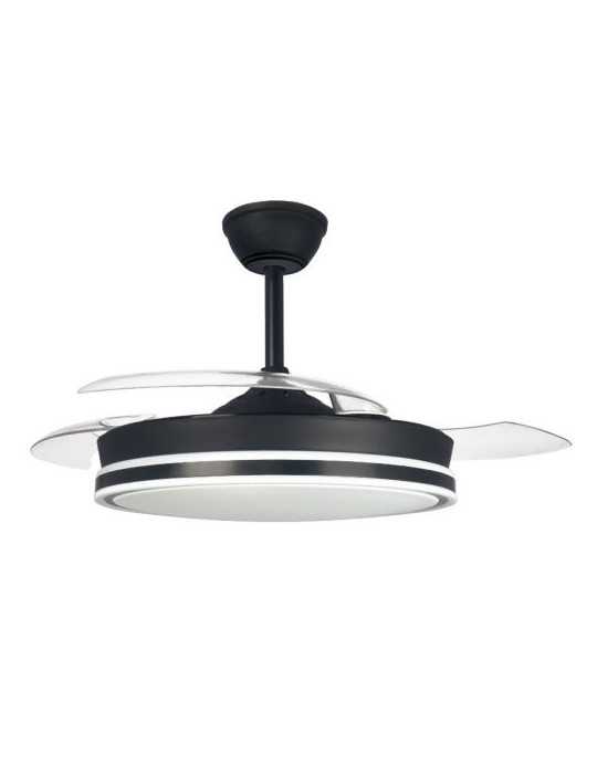 Ventilador techo retractil supereco 45w 4400lm ngr CRISTAL RECORD