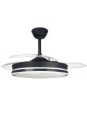 Ventilador techo retractil supereco 45w 4400lm ngr CRISTAL RECORD