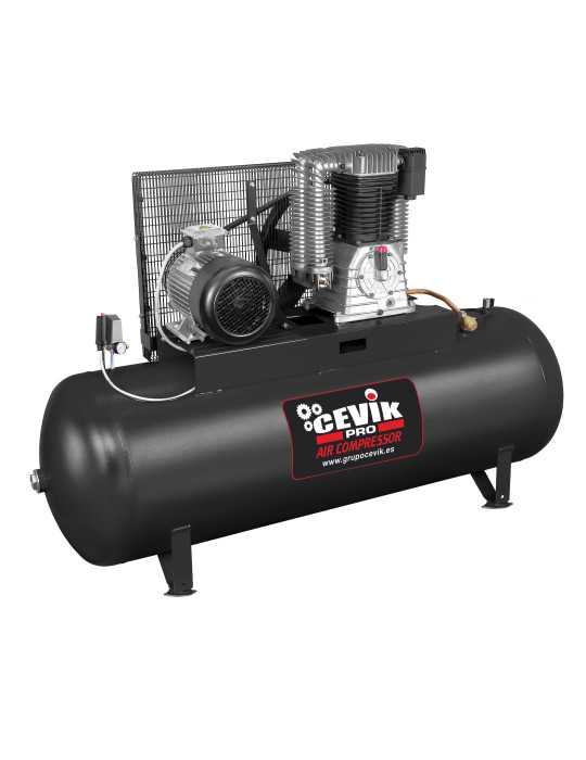 Compresor correa pro estacionario 500 litros 10hp trifasico 400v ca-pro500-10tf CEVIK