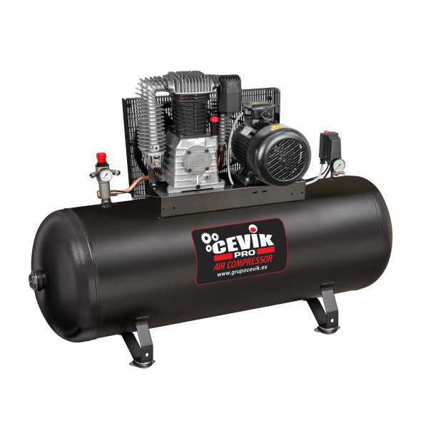Compresor correa pro estacionario 500 litros 14bar 7,5hp trifasico 400v ca-pro514-7.5tf CEVIK